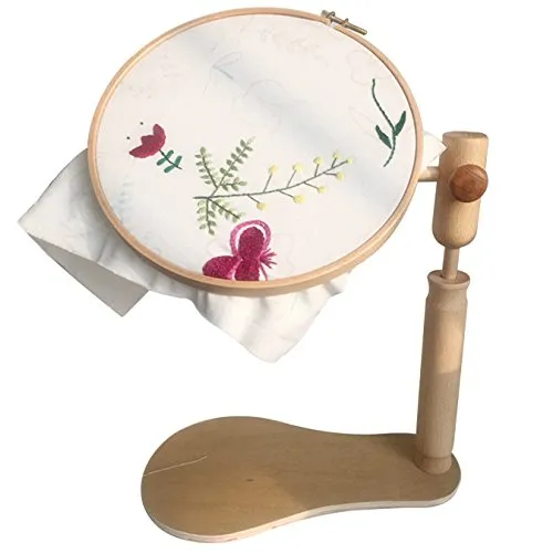 Stickrahmen Holz rund Stickerei Rahmen 360 Grad drehbar High Kreuzstich Verstellbarer Rahmen