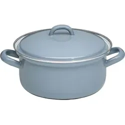 Riess Kasserolle mit Deckel 22 cm - CLASSIC PURE GREY - Auflaufformen aus Emaille, ideal für energiesparendes Kochen. Bakterienhemmend und aromaneutral, perfekt für alle Herdarten, inklusive Induktion.