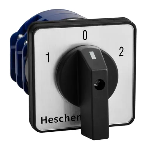 Heschen Drehwechsel-Nockenschalter, LW28-125/D202.2, 125A 660VAC, 2 Phasen, ON/OFF/ON 3 Positionen, 8 Klemmen