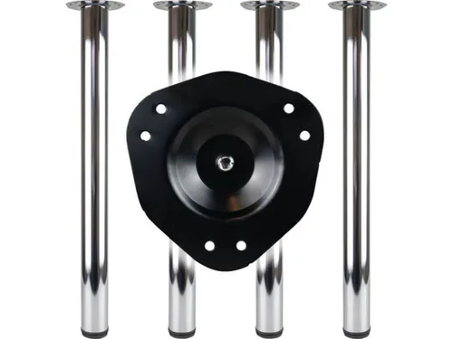 Tischbein-Set CR pol. 80mm H. 710mm von BMB - Set aus 4 höhenverstellbaren Stahl-Tischbeinen mit Regulierungsschraube, ideal für individuelle Tischhöhen und einfache Montage.
