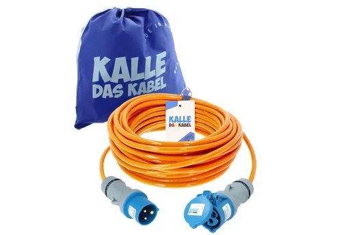 KALLE DAS KABEL Verlängerungskabel 20m CEE 230V 16A Orange in orange von KALLE DAS KABEL