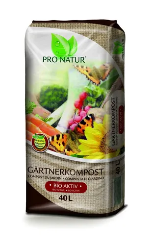 Pro Natur Gärtnerkompost 40l mit Gartenfaser | Komposterde für Garten