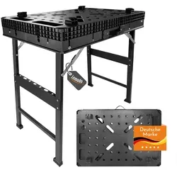 Klappbare Werkbank - Mobiler Spanntisch bis 454 kg - Robuste Werkbank aus Metall, klappbar für einfachen Transport und Lagerung. Ideal für Werkstätten und Baustellen, Belastbarkeit bis 454 kg.