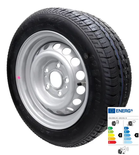 Anhänger Komplettrad 6Jx13 112x5 ET30 Kenda 195/50R13C Humbaur Unsinn DOT 01/25
