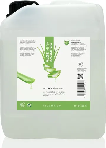 Aloe Vera Shampoo für trockenes Haar – 5L Kanister - Hochwertiges Aloe Vera Shampoo in einem 5L Kanister, ideal für die Pflege von trockenem Haar. Mit hautneutralem pH-Wert, geeignet für alle Haartypen. Verwöhnen Sie Ihr Haar mit reichhaltiger Feuchtigkeit!