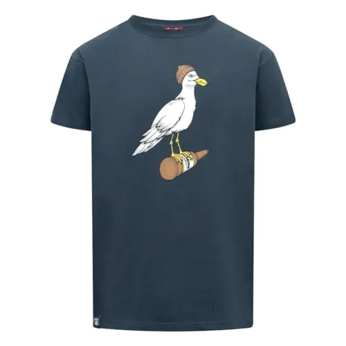 derbe Sturmmöwe Baumwoll T-Shirt, Größe:M, Farbe:Navy