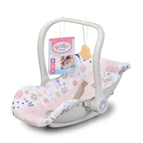 BABY born Babyschale Blumen - Puppenzubehör mit ansprechendem Blumen-Design, ideal für fantasievolle Rollenspiele. Die robuste Babyschale bietet Komfort und einfache Handhabung für kleine Puppeneltern.