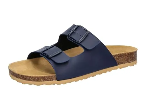 Lico Herren Bioline Man Hausschuh - Marineblau, 40 EU - Herren-Hausschuhe mit verstellbaren Schnallen und dämpfungsaktiver EVA-Laufsohle für optimalen Komfort und Unterstützung im Alltag.