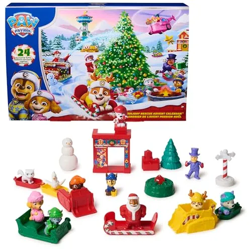 PAW PATROL Adventskalender 2025 - Sortier- & Stapelspielzeug mit 24 Überraschungen: 7 Fahrzeuge, 11 Figuren und winterliches Zubehör für kreatives Spielvergnügen ab 3 Jahren!