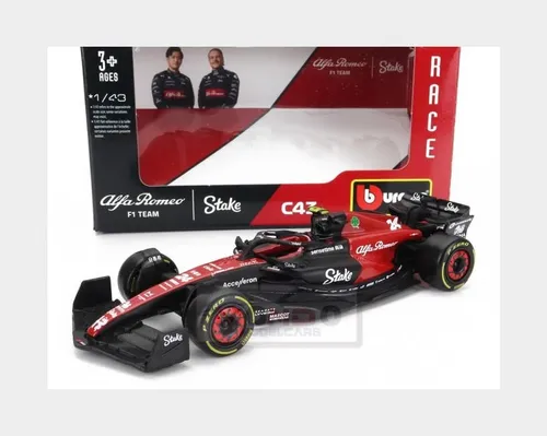 1:43 BURAGO Alfa Romeo F1 C43 #24 Season 2023 Guanyu Zhou Black Red BU38085-ZH M