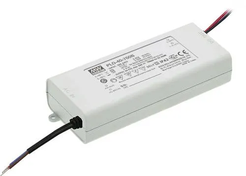 Mean Well MW PLD-40-700B LED-Treiber 40W - Hochwertiger LED-Treiber für konstante 0.7A Leistung, ideal für Beleuchtungsanwendungen, schützt Ihre LEDs mit IP30 Gehäuse.