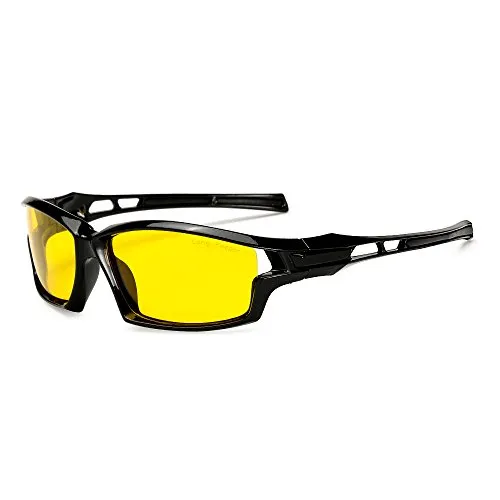 Long Keeper Nachtsichtbrille Autofahrer Sport, Nachtfahrbrille Anti-Blend Sonnenbrille Gelb, Nachtbrille zum Autofahren Sportbrille Night Vision Goggles UV Schut