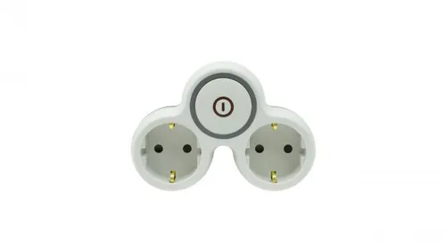 Rozgałęźnik wtyczkowy dwukrotny z włącznikiem z/u schuko R-21BWS/S/B W-72003