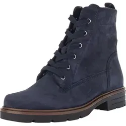 Gabor Stiefelette 74.651.16 - Modische Damenstiefelette aus Soft Nubukleder - Wanderschuhe mit Best Fitting Technologie für optimalen Tragekomfort. Die elegante Gabor Stiefelette in Blau bietet eine bequeme Schnürung, Reißverschluss und herausnehmbares Fußbett.