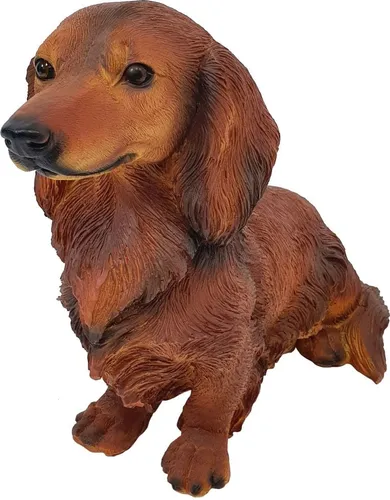 Figurendiscounter Dackel sitzend Dekofigur 34x18x33cm in orange von FD