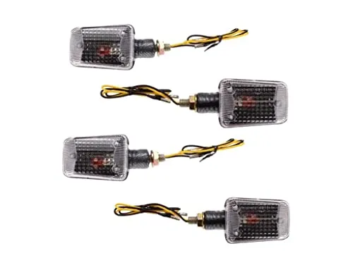 Streetparts24 Mini Blinker Set Vorne Hinten Carbon 12V E-geprüft passend für Motorrad, Roller, 4 Stück