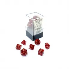 Chessex Würfel - MINI Glitter Ruby Red/gold (7-Mini-Würfelset) 292753