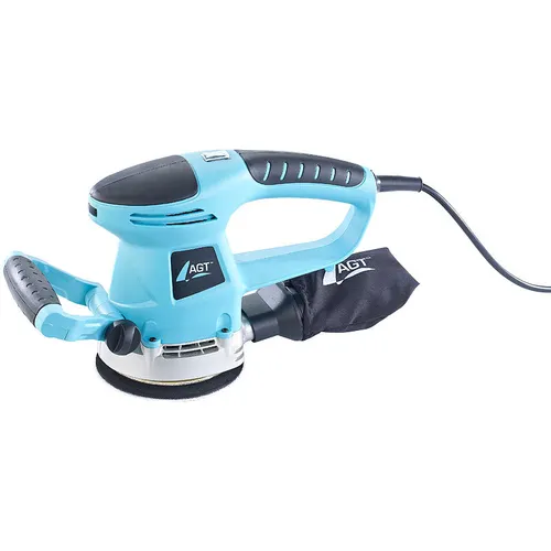 AGT Exzenterschleifer AW-480.es - Vielseitige Schleifmaschine für Farben, Lacke, Holz und Metall. Mit stufenlos verstellbarer Geschwindigkeit und integrierter Staubabsaugung für sauberes Arbeiten.