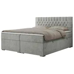 Boxspringbett 120x200 mit Matratze und Topper in silber von Möbel Kraft