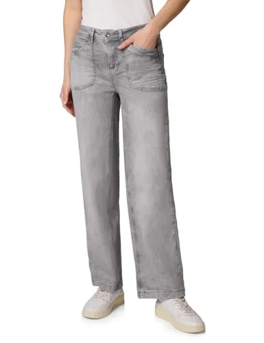 Street One Wide Leg Jeans Grey Random Washed 32 - Stylische Wide Leg Jeans im Loose Fit mit hohem Bund. Perfekt für einen lässigen Look! Maße bei EU-Größe 29: Innenbeinlänge 77 cm, unterste Weite 26 cm, vordere Schrittlänge 27,5 cm.