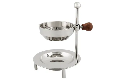 NKLaus Rauchgefäß mit Sieb - Verstellbarer Weihrauchbrenner aus Messing - Räucherstäbchenhalter aus hochwertigem, vernickeltem Messing, handgefertigt, ideal für Weihrauch und Baumharze, Durchmesser 8cm, Höhe 10cm.