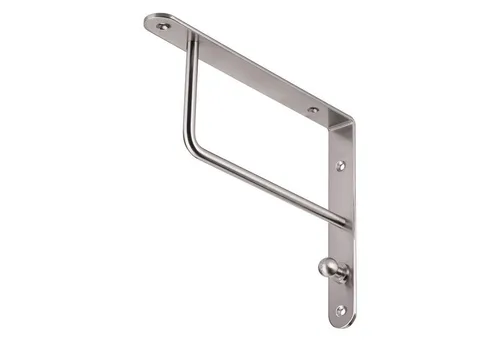 SO-TECH® Wandregalhalter Garderobenkonsole Regalbodenträger RK01 mit Haken, 2-tlg., Edelstahloptik, 2 Stück