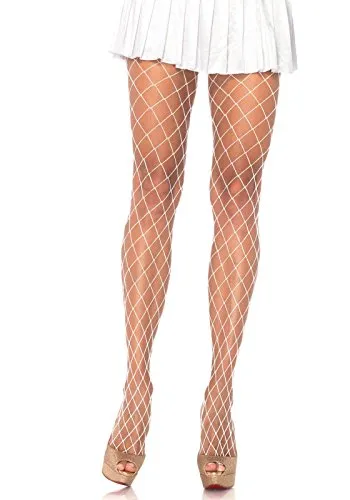 Leg Avenue Diamond Fishnet Pantyhose weiß One Size