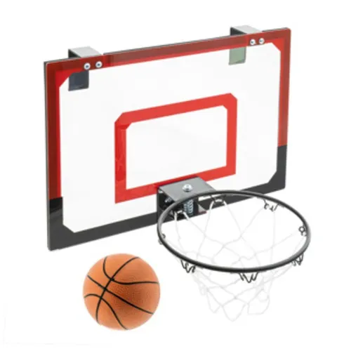 Haushalt International Mini-Basketballkorb mit Board - Basketballkorb mit 45 x 30 cm Brett und 20 cm Ringdurchmesser, ideal für Spaß im Innen- und Außenbereich.