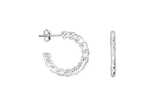 Sofia Milani Paar Creolen Gedreht, 925 Silber Damen Schmuck - E3025