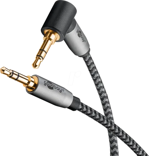 goobay 3,5 mm Klinke Klinkenkabel 5,0 m silber, schwarz, 1 St.