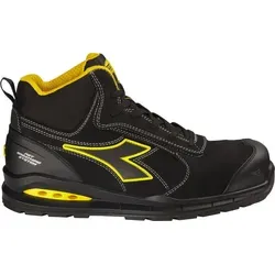 Diadora RunNet AB Master MID C0200 S3S Sicherheitsschuh schwarz Größe 42 - Atmungsaktiver, wasserabweisender Sicherheitsschuh mit ergonomischer Fersenstütze und rutschhemmender Sohle. Ideal für Industrie, Logistik und Werkstatt, bietet optimalen Schutz und Komfort.