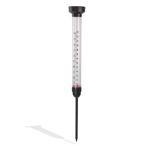 Dema XL Regenmesser aus Kunststoff mit Metallspieß – Niederschlagsmesser für Garten & Balkon – robust, wetterfest, einfach ablesbar – ideal zur Regen- und Niederschlagsmessung 31149