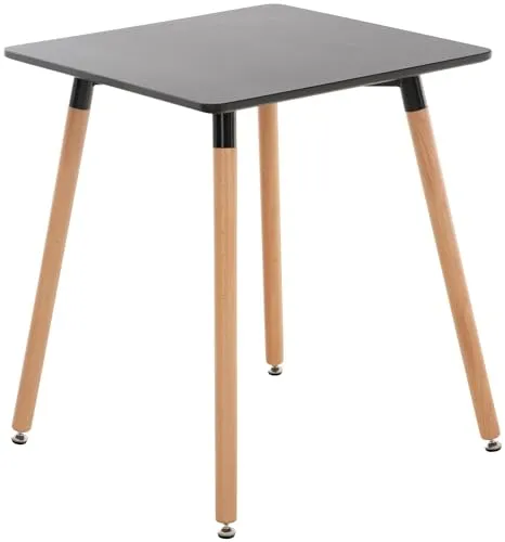CLP Küchentisch Viborg I Skandinavischer Esstisch mit MDF Tischplatte - Esszimmertisch im skandinavischen Design, stabil mit Buchenholzgestell und justierbaren Bodenschonern, ideal für jede Küche oder jedes Wohnzimmer.