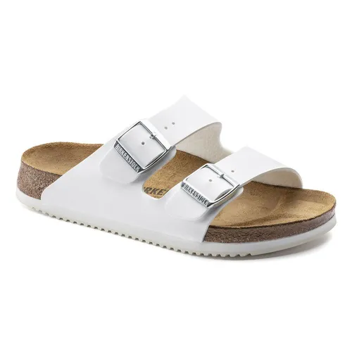 Birkenstock Arizona SL Weiß - Schmale Weite Gr. 39 - Spezialschuhe mit Birko-Flor-Obermaterial und EVA-Laufsohle, ideal für Beruf und Freizeit. Genießen Sie den hohen Komfort und die Robustheit dieser beliebten Birkenstock-Schuhe.