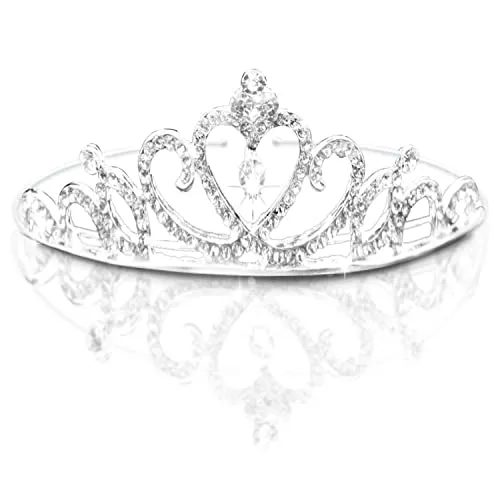 Krone Tiara, Diadem Hochzeit Frauen Mädchen Strass Kopf Schmuck Kronprinzessin Stirnband Blumenmädchen Braut Brautjungfer Blume Kristall Herz Form Prinzessin Krone Stirnband Tiara kinder-S12