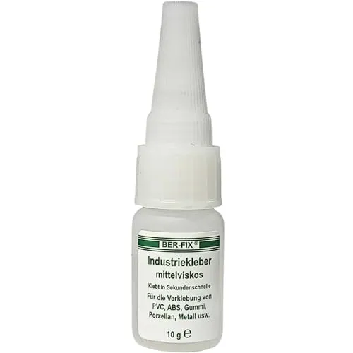 Ber-Fix Industriekleber mittelviskos (100 mPas) 10g leicht dickflüssig universell einsetzbar für Industrie und Heimwerker extra stark und vielseitig für Kunststoff Metall Holz PVC Gummi Keramik