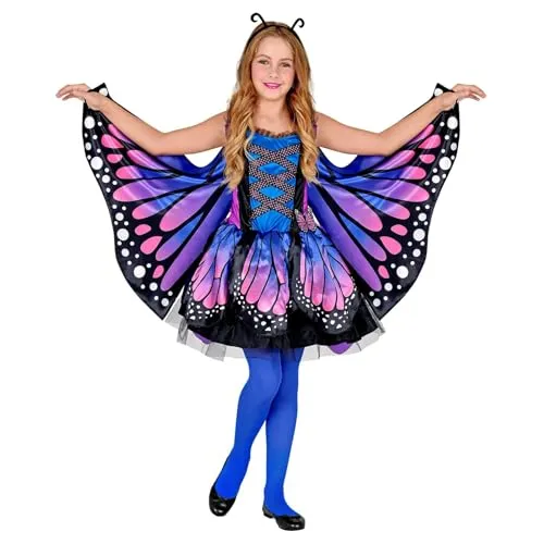 W WIDMANN MILANO Party Fashion - Kinderkostüm Schmetterling, mit Tutu und ausbreitbaren Flügeln, perfekt für Fasching und Karneval