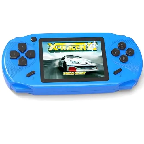Bornkid 16 Bit Handheld Spielekonsole für Kinder 220 Retro-Videospiele Blau