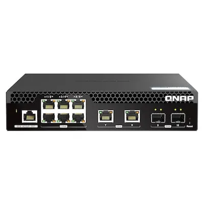 QNAP Switch Rackmount QSW-M2106R-2S2T - 6-Port 2.5Gbps & 10Gbps SFP+ - Switch u. Bridges - Web Managed, halbe Breite und ideal für Rackmontage, bietet hohe Geschwindigkeit für anspruchsvolle Netzwerkanwendungen.