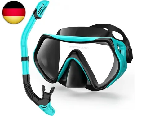 Schnorchelset Erwachsene, Schnorcheln Set mit Anti-Fog Taucherbrille und Dry