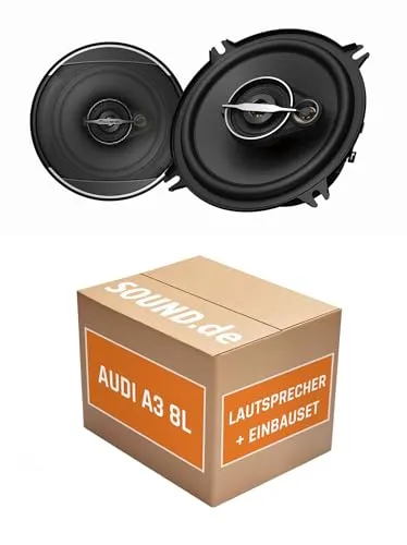 Lautsprecher Boxen Einbaupaket für Pioneer Pioneer TS-A1371F kompatibel mit Audi A3 8L + 4/5 türig vorne | 2X Tief-Mitteltöner mit integriertem Hochtöner 300W MAX