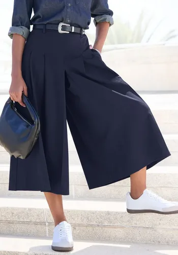 LASCANA Hosenrock mit Bundfalten - Modischer Hosenrock in Navy, ideal für den Business Chic. Mit Bundfalten und Eingrifftaschen für einen eleganten Look. Perfekt für Büro und besondere Anlässe.