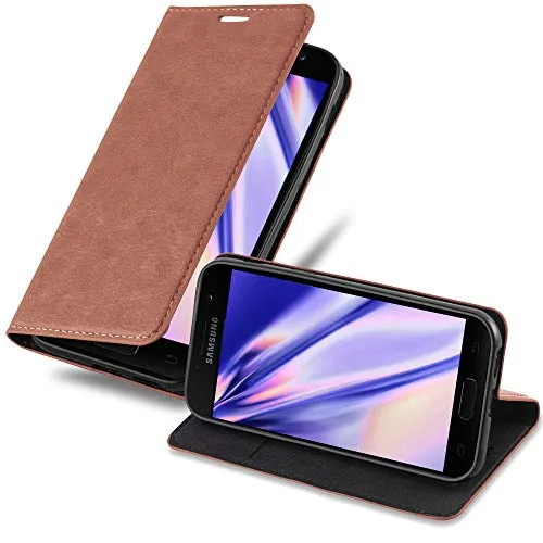 Cadorabo Hülle kompatibel mit Samsung Galaxy A5 2017 aus Premium Kunst Leder Flip Klappbare Stoßfeste Magnetische [Standfunktion] [Kartenfächern] Cover Hülle für Galaxy A5 2017 Tasche in Braun