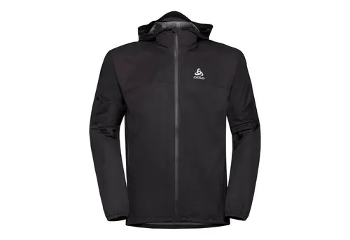 Odlo Herren Laufjacke Schwarz, Größe S - Herren Laufjacke von Odlo - wasserdicht, windabweisend und aus 100% recyceltem Polyester für nachhaltigen Komfort. Ideal für sportliche Aktivitäten bei jedem Wetter.