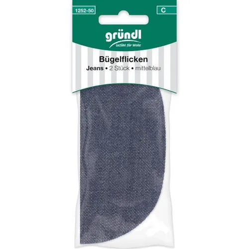 Gründl Bügelflicken Jeans 2 Stück mittelblau Flickstoffe