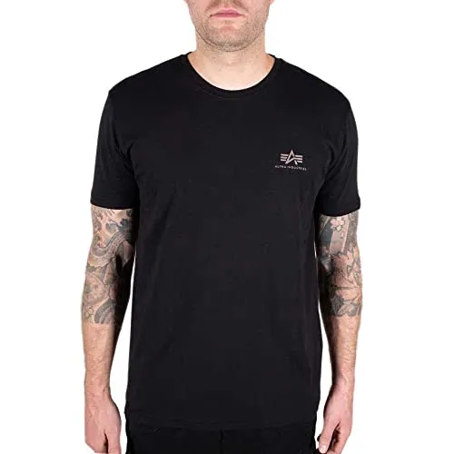 Alpha Industries Herren Backprint T Camo Print T-Shirt, Black/Woodland, M - Hochwertiges T-Shirt für Herren im Regular Fit mit stylischem Camouflage-Design und auffälligem Druck auf Vorder- und Rückseite.