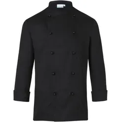 Kochjacke Basic | Karlowsky Fashion GmbH | Schwarz 3XL - Unisex Kochjacke aus 185 g/m² Köpergewebe, ideal für Profiköche. Waschbar bis 60 °C und ausgestattet mit praktischer Brusttasche und eleganten Ton-in-Ton-Knöpfen.