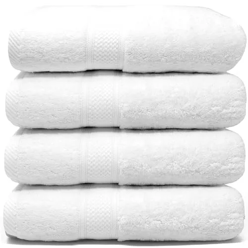 LEBENGOOD Handtücher Set, 4 Handtücher 50x90 aus Baumwolle - 100% Oeko-TEX®, Handtuch, Gästehandtücher, Badetuch, Badetücher, Duschtuch, Duschhandtuch, Badehandtuch, Duschtücher. (4 50X90 Blanco)