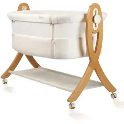 BabyGO SidebySide Beistellbett mit Rollen – Höhenverstellbar in Beige