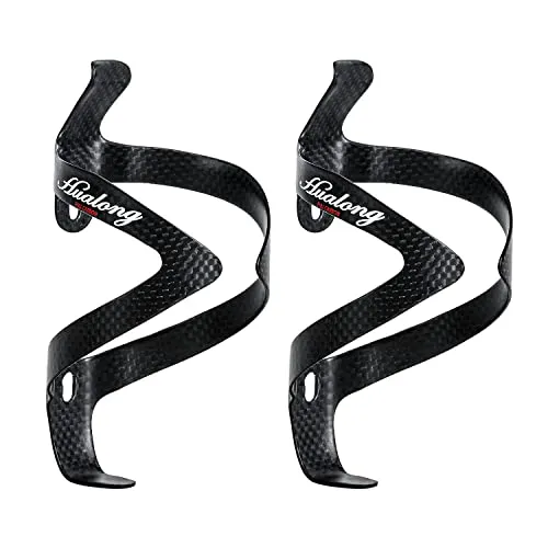 Stück RongXuan 3K Vollcarbon Fahrrad Flaschenhalter Ultraleichte und Starke Trinkflaschenhalter Getränkehalter für Rennrad MTB Radfahren Schwarz 2